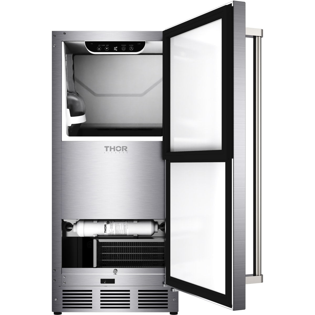 Thor Kitchen TIM1511 15" Freestanding Indoor/Outdoor Ice Maker with 26 Lbs. Ice Storage Capacity in Stainless Steel