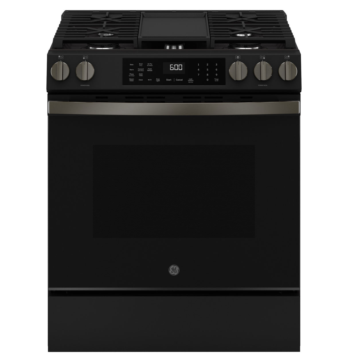 GE 30" Slide-In Front-Control Convection Gas Range with Air Fry – Slate (GGS600AVDS)