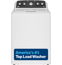 GE 27 Inch Top Load Washer with 4.5 cu. ft. Capacity, Stainless Steel Basket, Wash Boost, Cold Plus and True Dual-Action Agitator, White - (GTW485ASWWB)