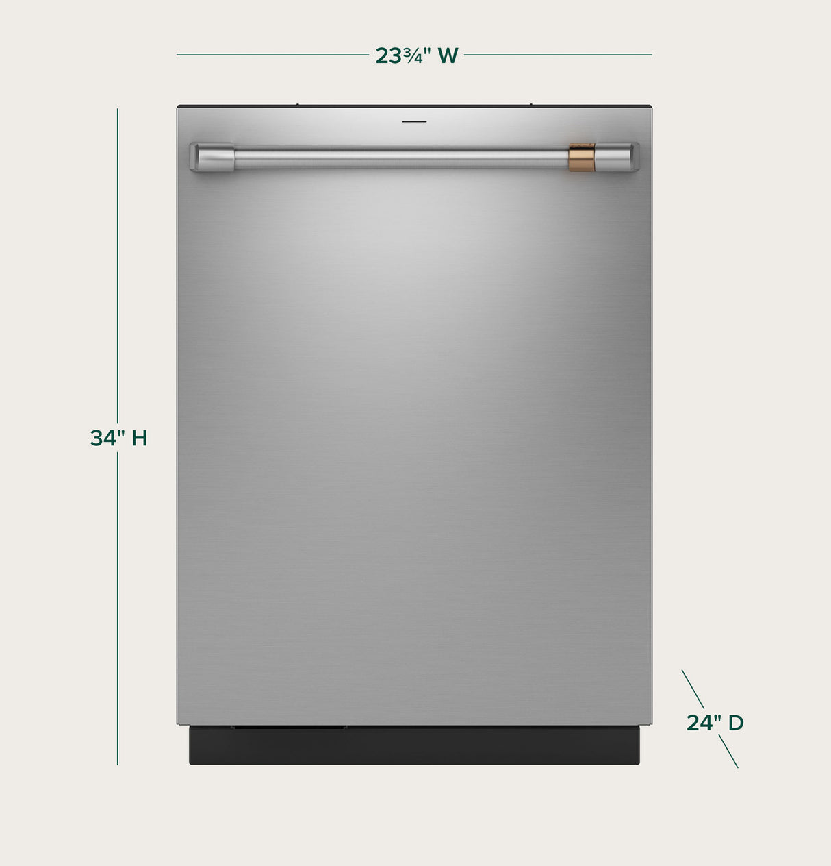 Café 24" CustomFit Smart Dishwasher with Ultra Wash Top Rack & Dual Convection Ultra Dry, 44 dBA – Stainless Steel