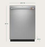 Café 24" CustomFit Smart Dishwasher with Ultra Wash Top Rack & Dual Convection Ultra Dry, 44 dBA – Stainless Steel