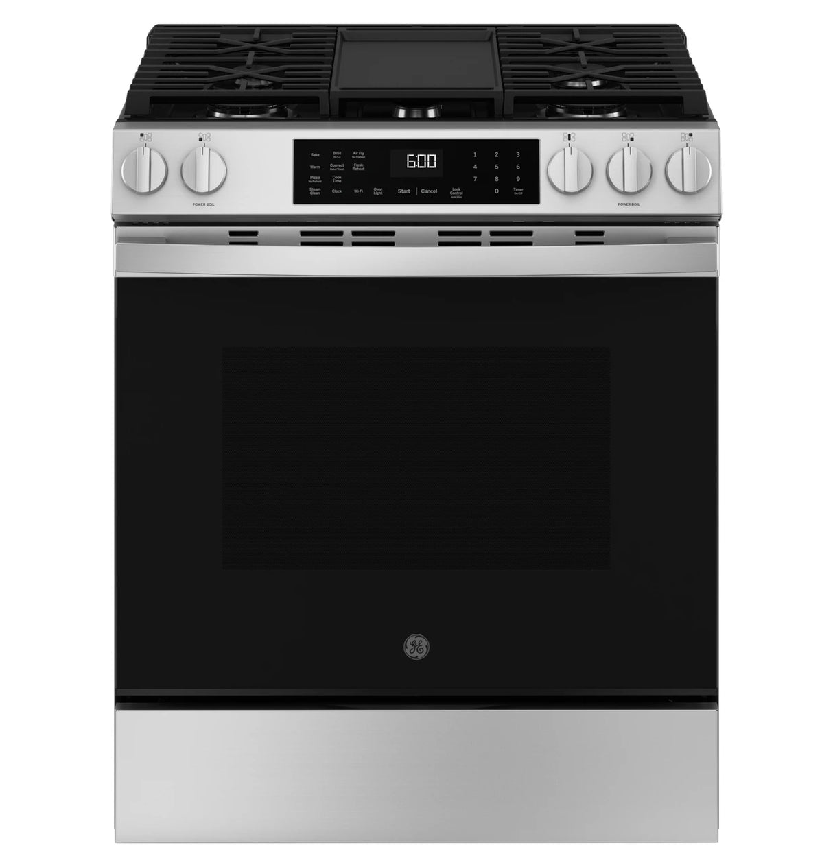 GE 30" Slide-In Front-Control Convection Gas Range with Air Fry – Stainless Steel (GGS600AVFS)