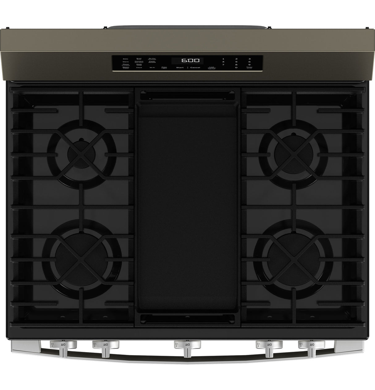GE GGF600AVES gas range - cooktop detail