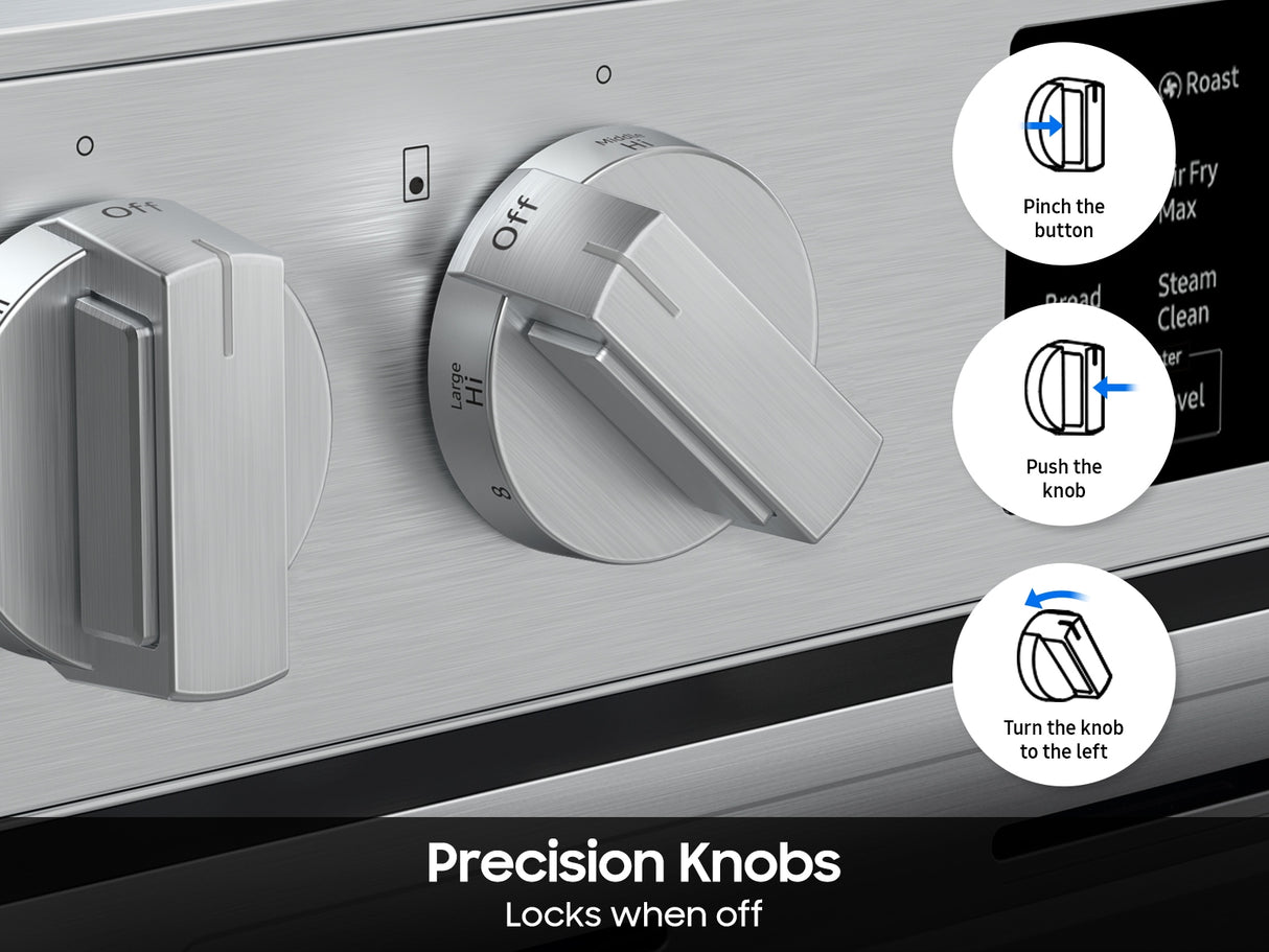 Samsung NSE70H63SR Slide-In Electric Range precision knobs