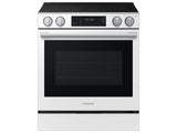 Samsung NSE80H63SW White Glass Slide-In Electric Range front view