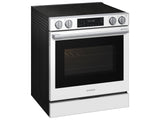 Samsung NSE80H63SW White Glass Slide-In Electric Range detail view