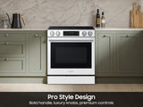 Samsung NSE80H63SW White Glass Slide-In Electric Range oven interior