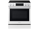 Samsung NSE90H63SW White Glass Slide-In Electric Range front view