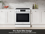 Samsung NSE90H63SW White Glass Slide-In Electric Range oven interior