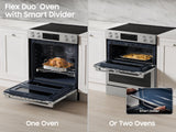 Samsung NSE90H63DR Flex Duo Slide-In Electric Range cooktop detail