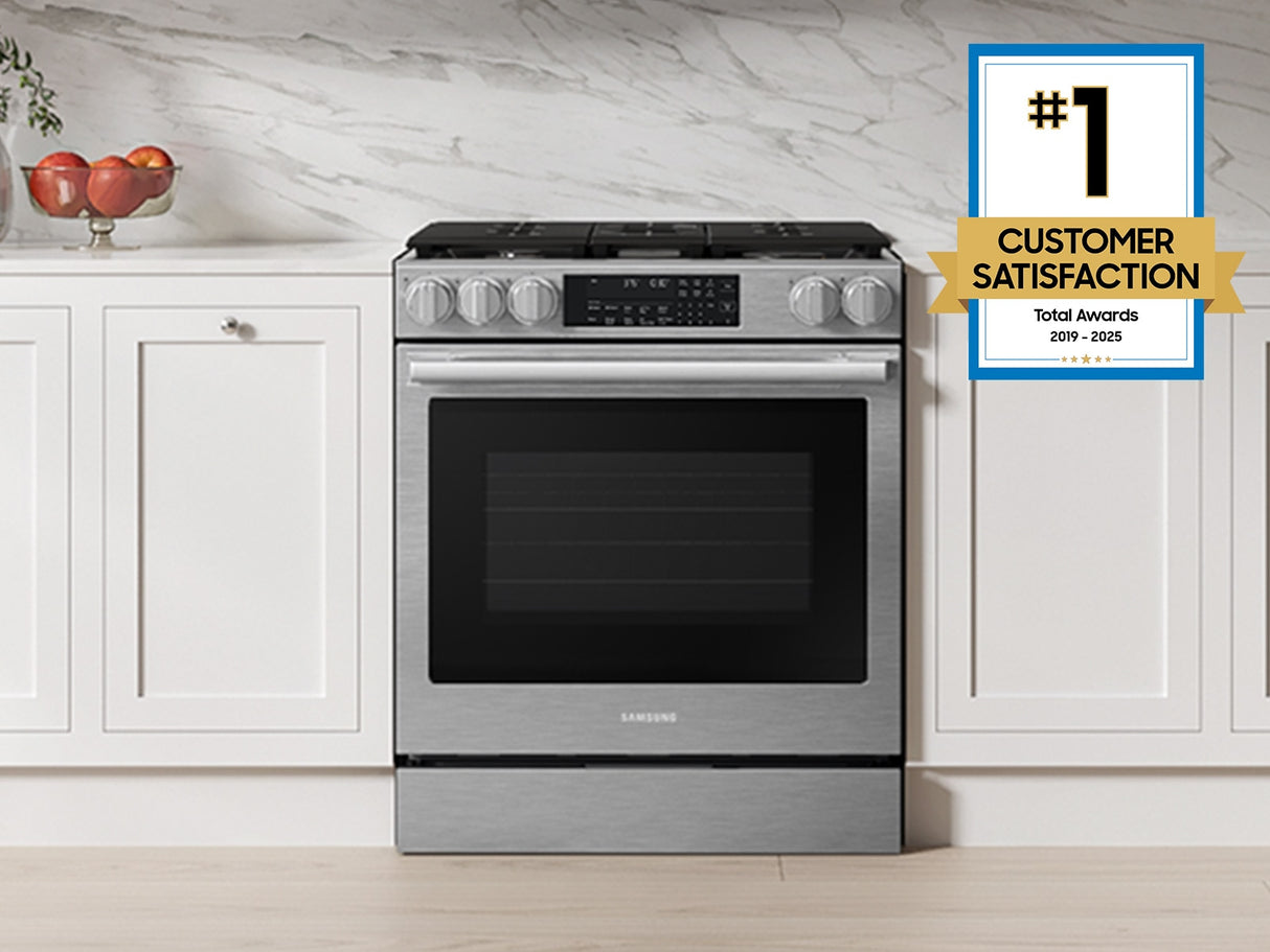 Samsung NSG90H63SR dual fuel range installed