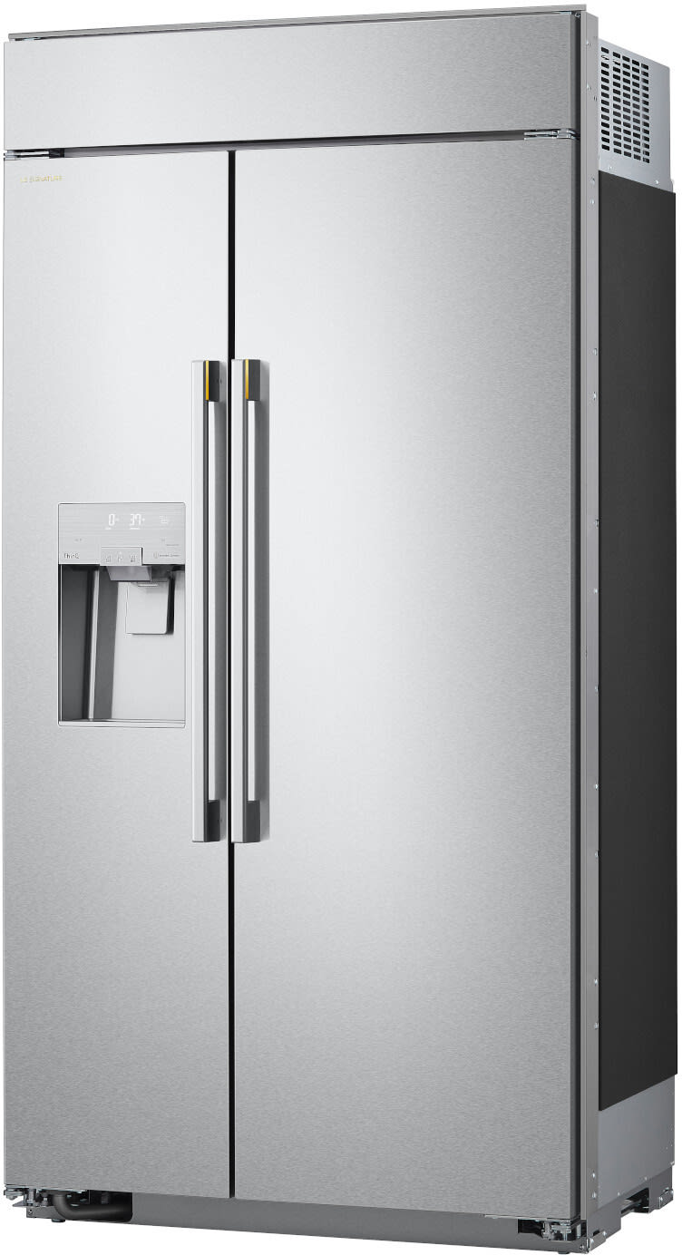 LG SIGNATURE US26WBB92S refrigerator left angle view