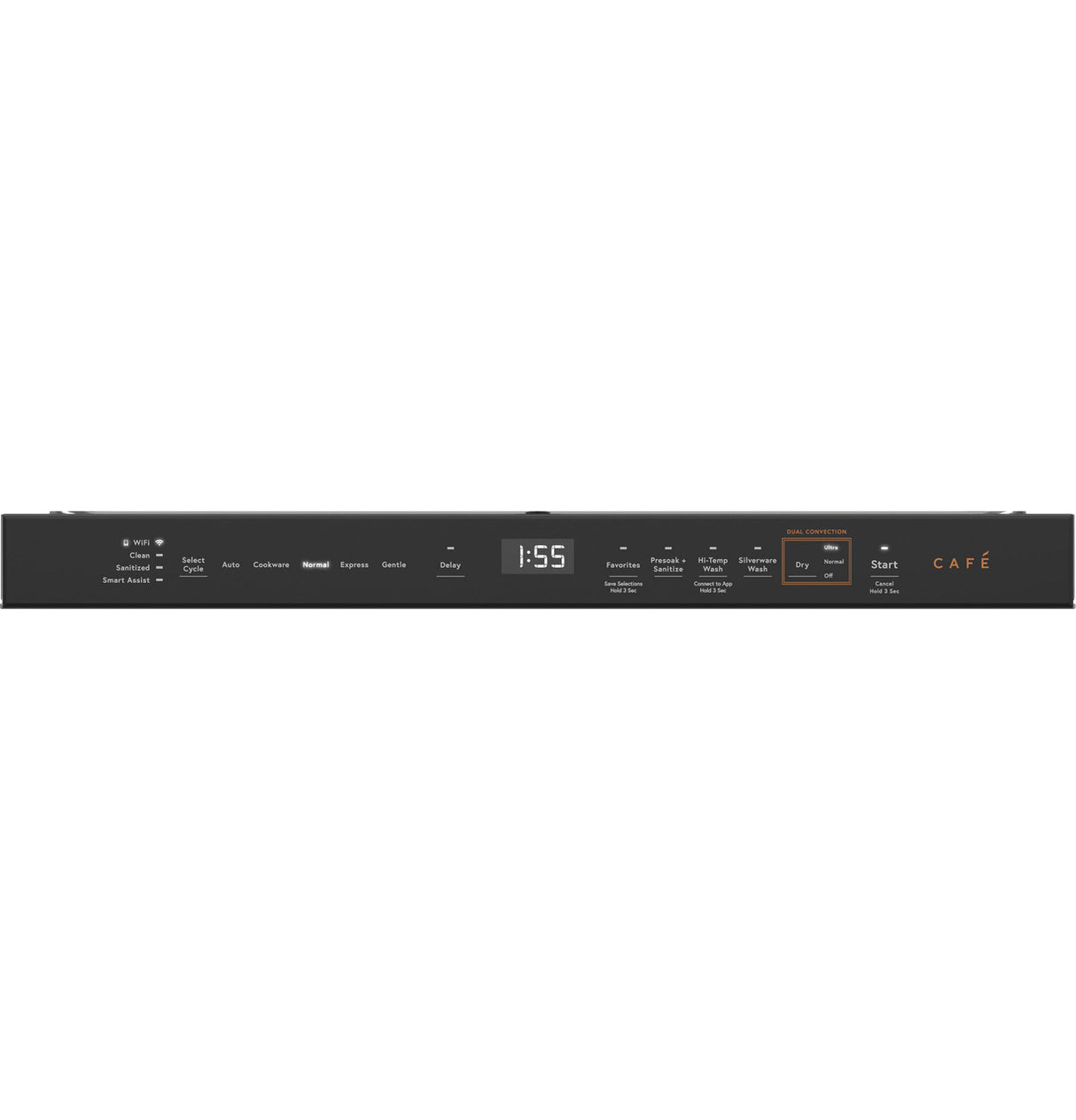 Café 24" CustomFit Smart Built-In Dishwasher with Ultra Wash & Dual Convection Ultra Dry, 16 Place Settings, 44 dBA - Matte Black with Brushed Stainless Handles