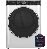 GE Profile PFD87GSSVWW 7.8 cu. ft. Smart Front Load Gas Dryer in White — front view