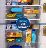 GE GPS19KGZWW refrigerator in garage setting
