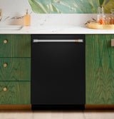 Café 24" CustomFit Smart Built-In Dishwasher with Ultra Wash & Dual Convection Ultra Dry, 16 Place Settings, 44 dBA - Matte Black with Brushed Stainless Handles