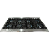 Forno Galiano FFSGS615648 48 Inch Freestanding Dual Fuel Range with 8 Sealed Burners, 6.58 cu. ft. Total Capacity, Continuous Cast Iron Grates, Griddle, and LP Conversion Kit Included: Stainless Steel