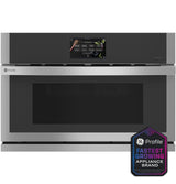GE Profile PWB7030SVSS 30 inch built-in microwave convection oven front view