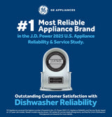 GE GDF450PGZWW dishwasher angled view