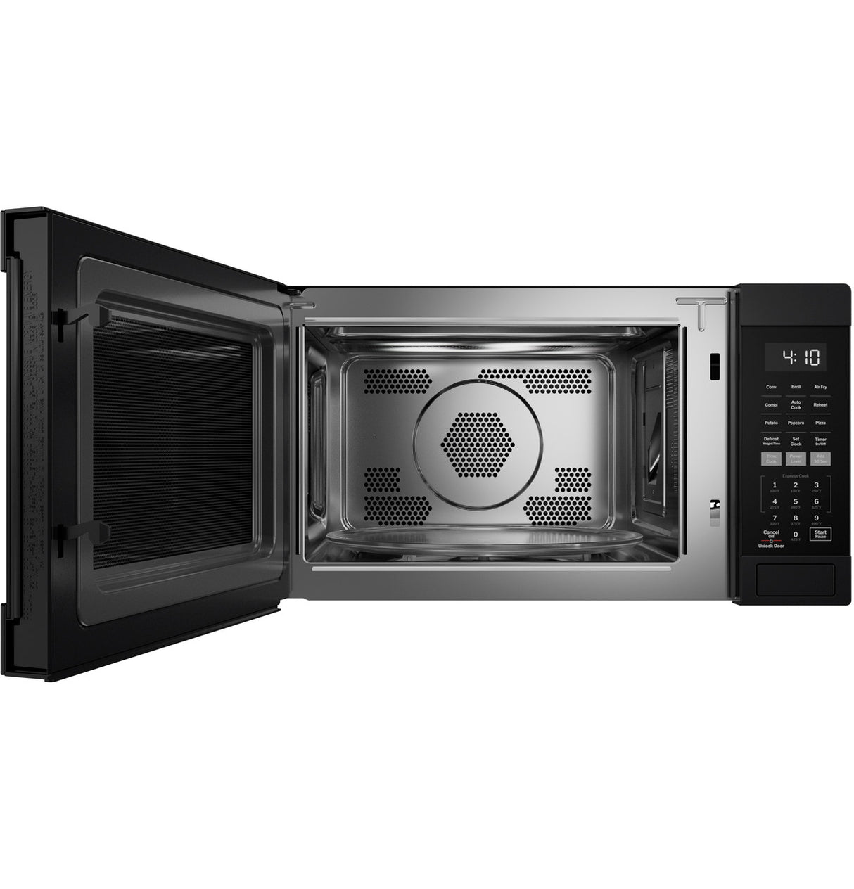 GE GCST10A1WBB countertop microwave - door open