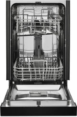 Whirlpool WDPS5118PB dishwasher open with stainless tub