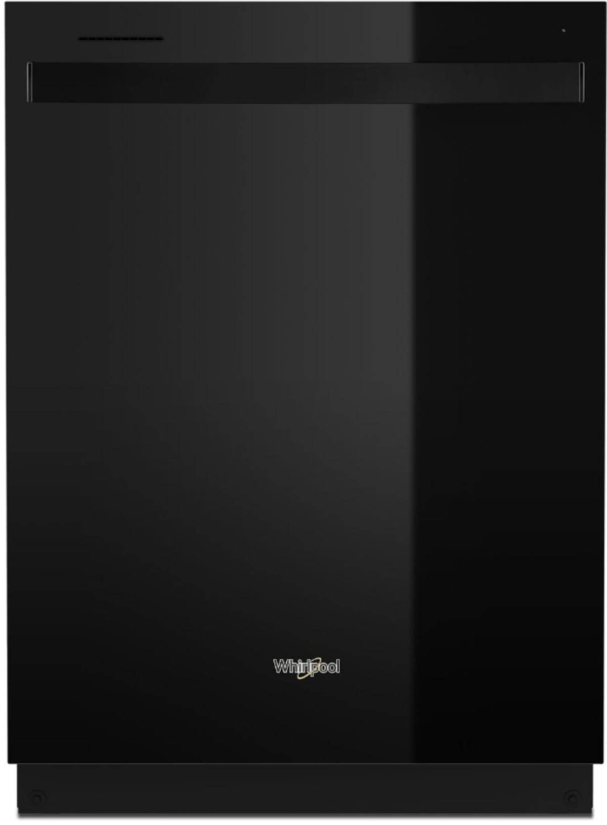 Whirlpool WDT750SAKB 24-inch built-in dishwasher in black, front view