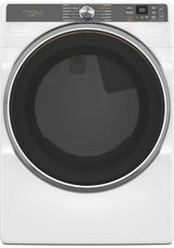 Whirlpool WED6720RW 27 inch 7.4 cu. ft. smart electric dryer with steam in white - front view