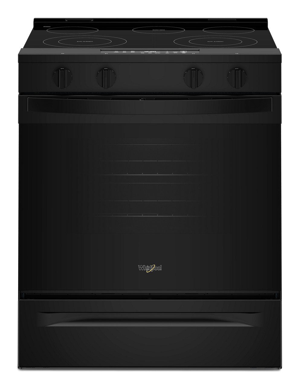 Whirlpool WSES3330TB black electric range front