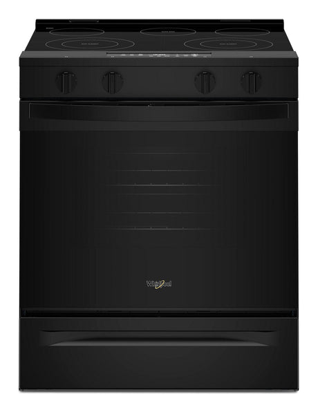 Whirlpool WSES3330TB black electric range front