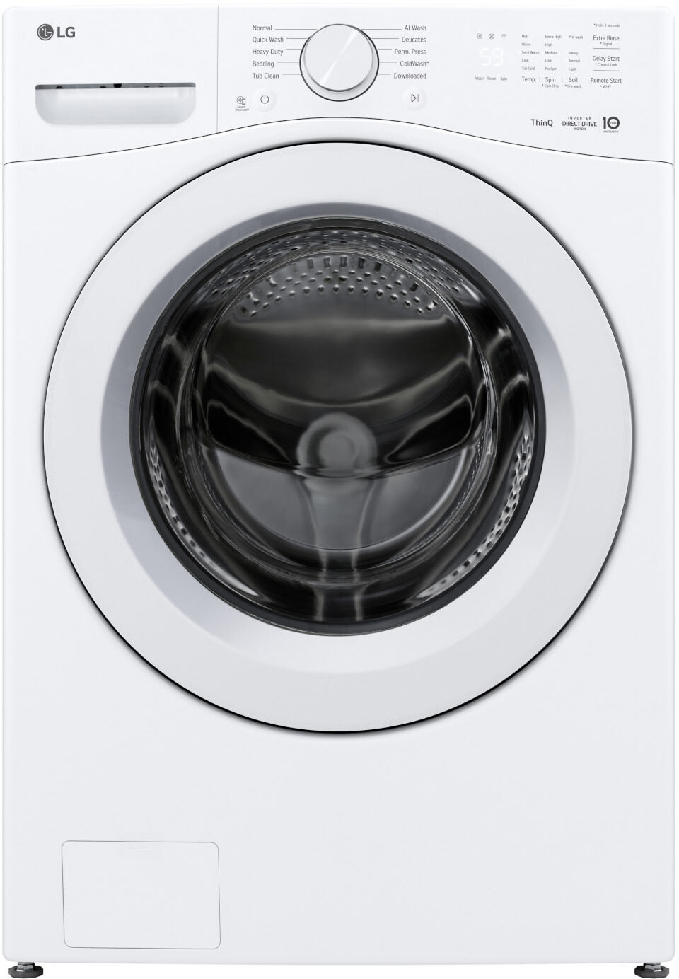LG WM3420CW front load washer straight-on front image