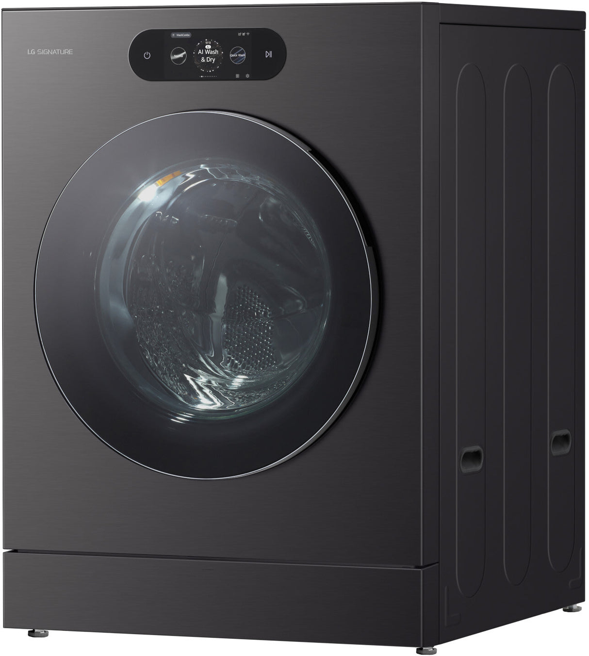 LG SIGNATURE WM9998HBA Washer Dryer Combo left angle