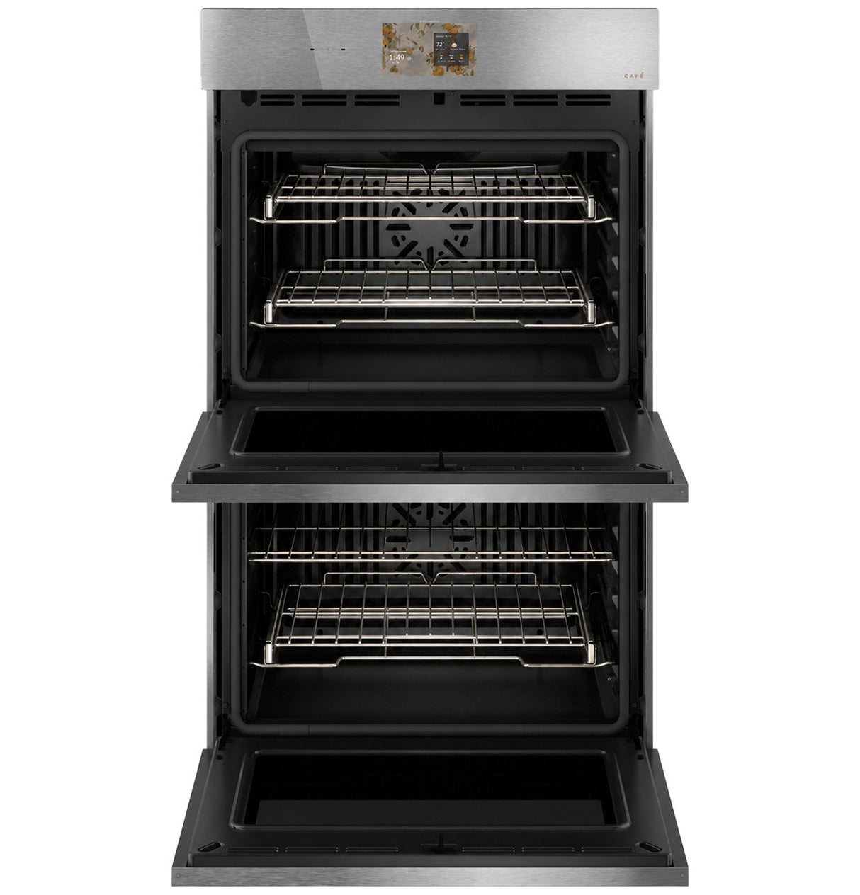 Café CTD90DM2ZS5 Double Wall Oven in Platinum Glass - front view