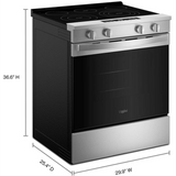 Whirlpool WSES5030SZ 30" Slide-In Electric Smart Range in Fingerprint Resistant Stainless Steel