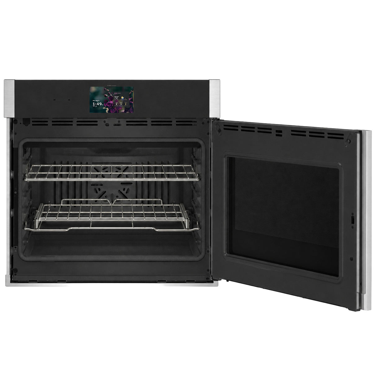GE Profile PTS700RSZSS single wall oven angled view