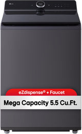 LG WT8600CB Top Load Washer front view in Matte Black