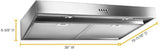 Whirlpool WVU37UC6FS dimensions guide