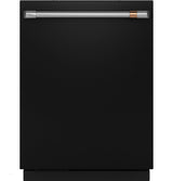 Café 24" CustomFit Smart Built-In Dishwasher with Ultra Wash & Dual Convection Ultra Dry, 16 Place Settings, 44 dBA - Matte Black with Brushed Stainless Handles