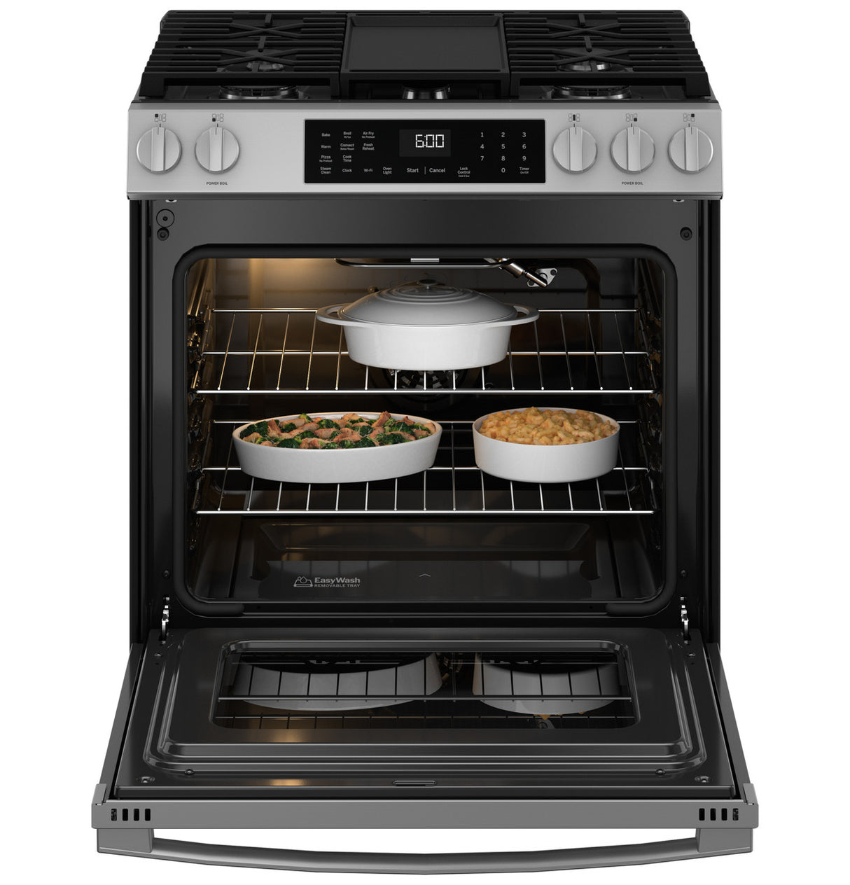 GE 30" Slide-In Front-Control Convection Gas Range with Air Fry – Stainless Steel (GGS600AVFS)