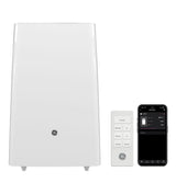 GE 8,000 BTU DOE SACC Smart Portable Air Conditioner with WiFi and Dehumidifier, Medium Rooms up to 350 sq. ft., White