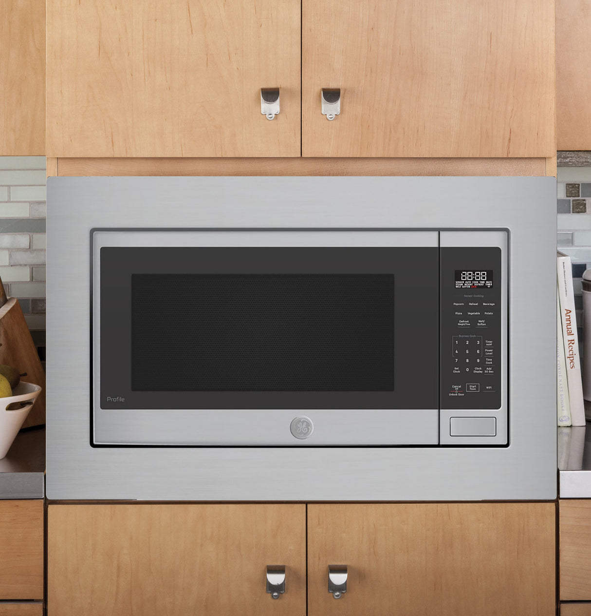GE Profile PCWK22U1WSS built-in trim kit installation view