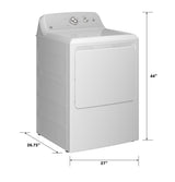 GE 6.2 cu. ft. Capacity Electric Dryer with Shallow Depth – White (GTX38EASWWS)
