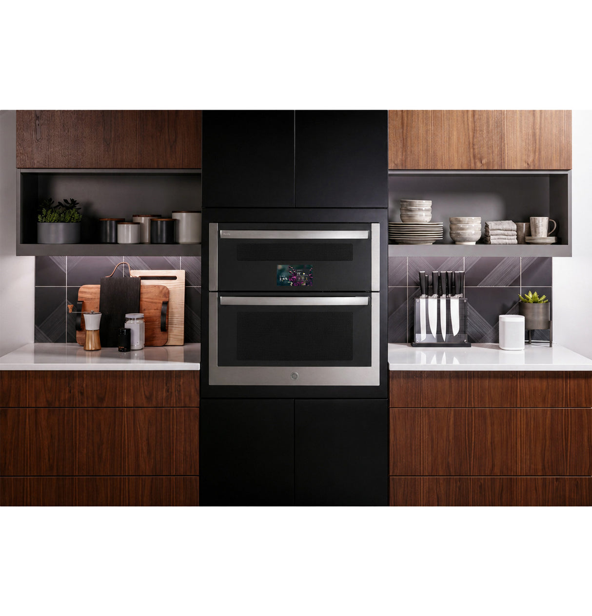 GE Profile PTS9200SZSS Twin Flex wall oven control panel detail
