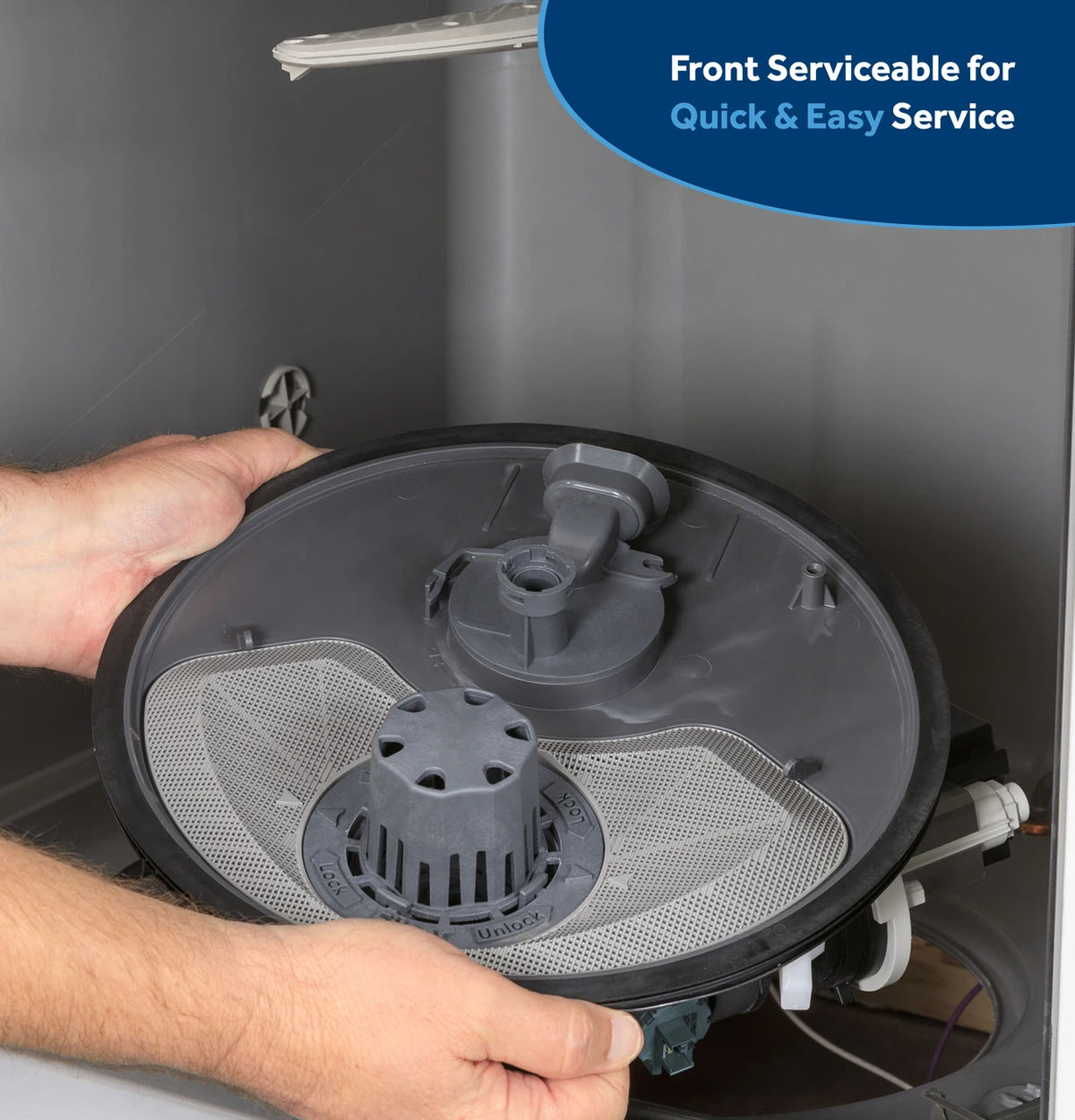 GE GDF450PGZWW front serviceability