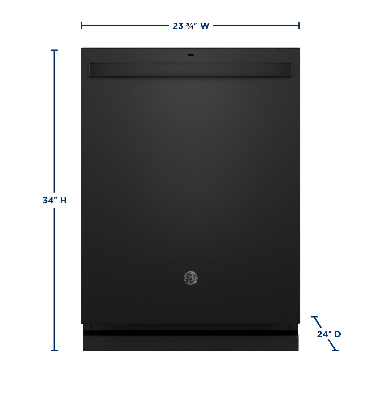 GE GDT670SGVBB - 24 in. Top Control Flush-Mount Dishwasher with 45 dBa Sound Level, 3rd-Rack & Dry Boost - Black