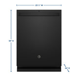 GE GDT670SGVBB - 24 in. Top Control Flush-Mount Dishwasher with 45 dBa Sound Level, 3rd-Rack & Dry Boost - Black