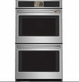 Café CTD90DP2ZS1 double wall oven with Brushed Stainless handle hardware