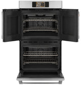 Café CTD90FP2ZS1 French-door double wall oven front view with doors closed