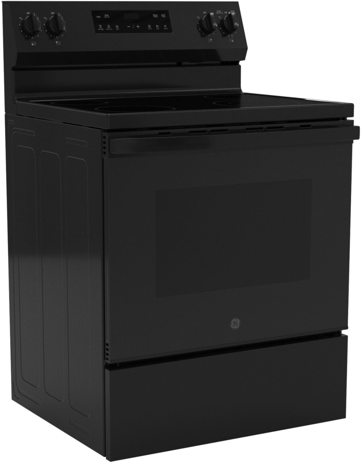 GE GRF400SVBB 30-inch Electric Range Black - Cooktop Detail