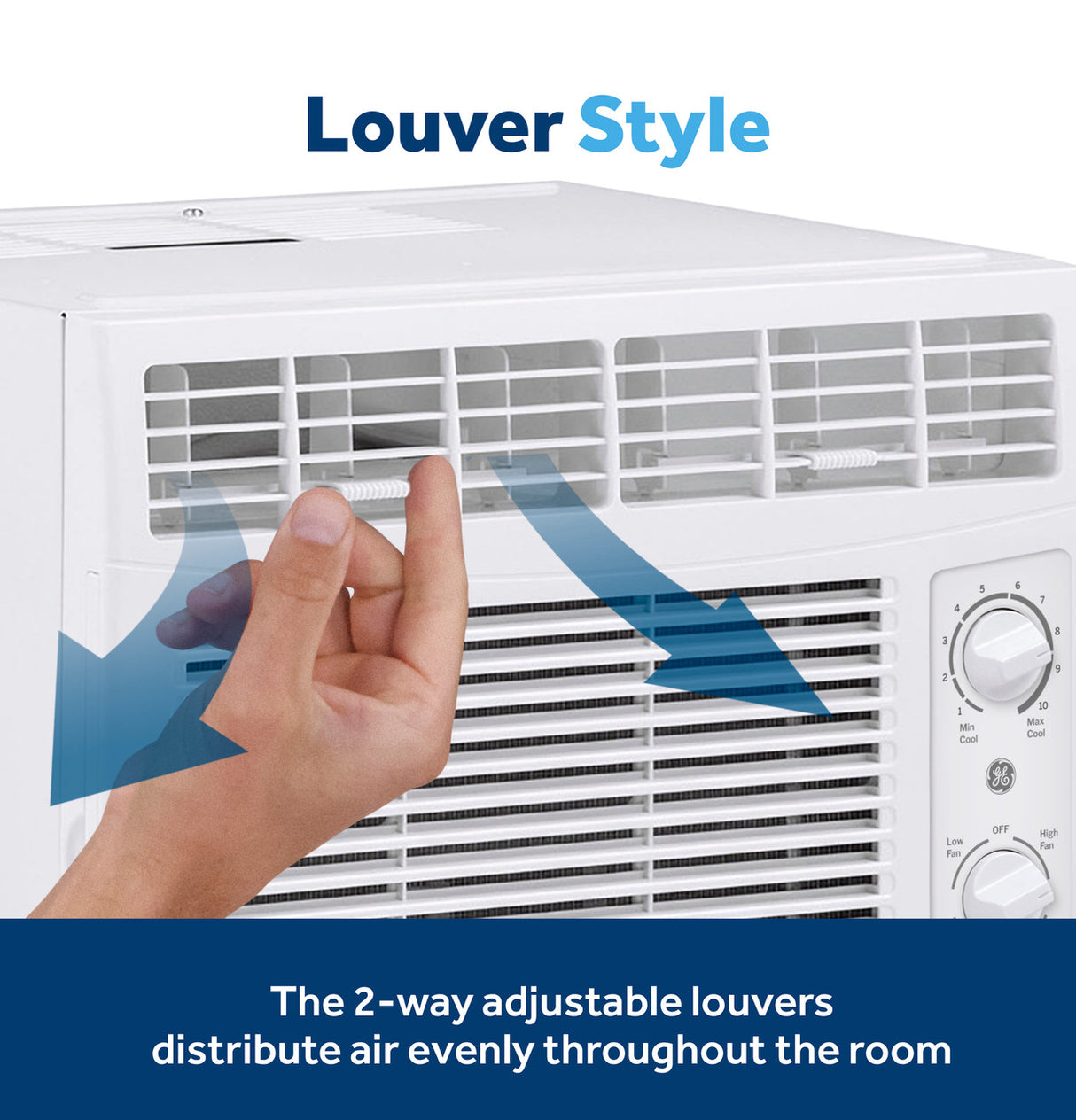 GE 5,000 BTU Mechanical Window Air Conditioner, 115V, Small Rooms up to 150 sq. ft., White