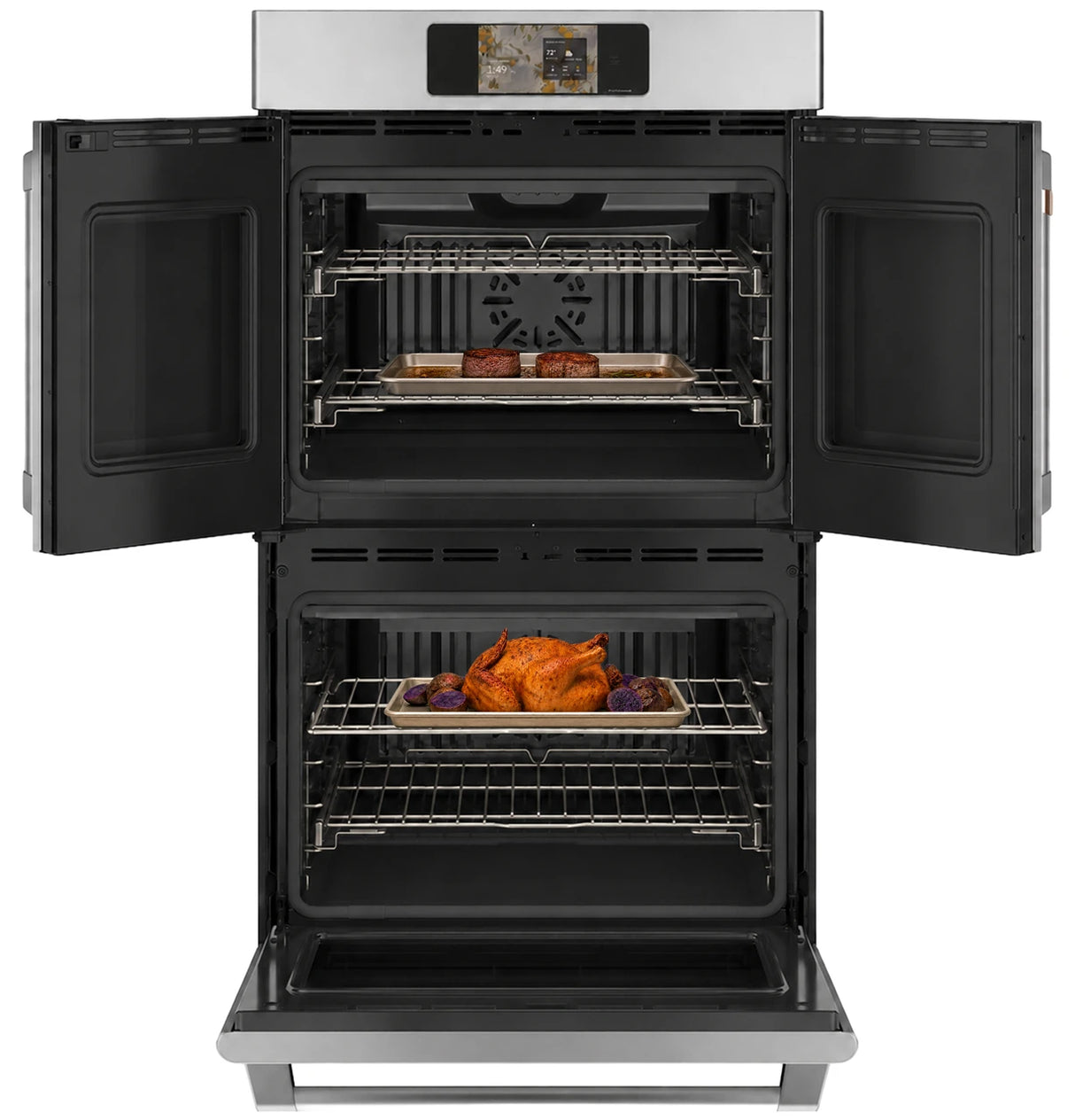 Café CTD90FP2ZS1 French-door double wall oven cooking with True European Convection
